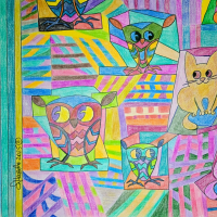 Совы и котики - ArtNea автор картин в Екатеринбурге